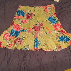 Green flower skirt